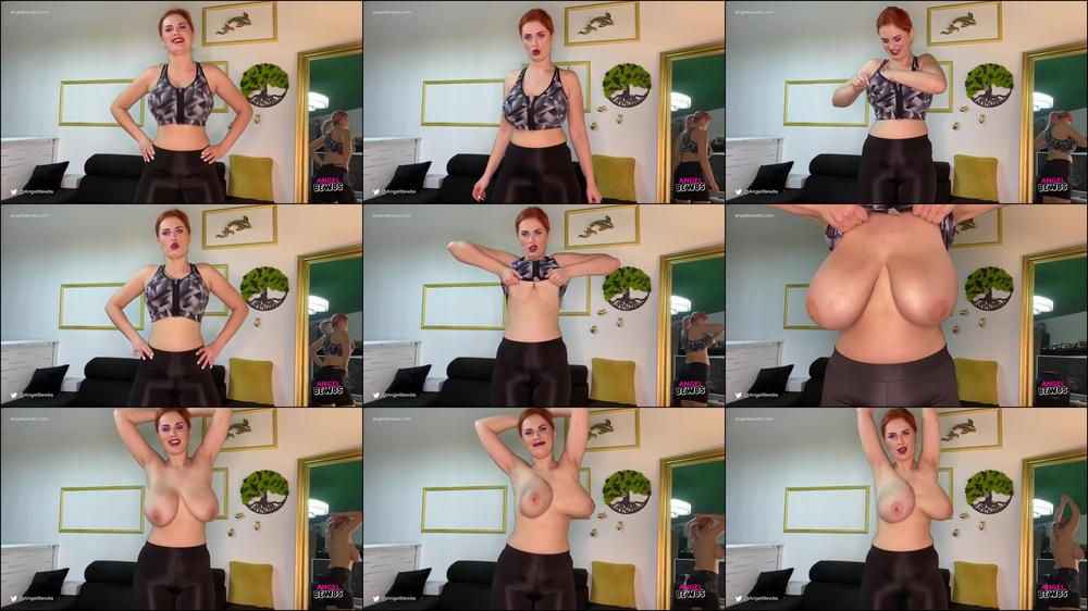 Alexsis in sports bra boobs bouncing