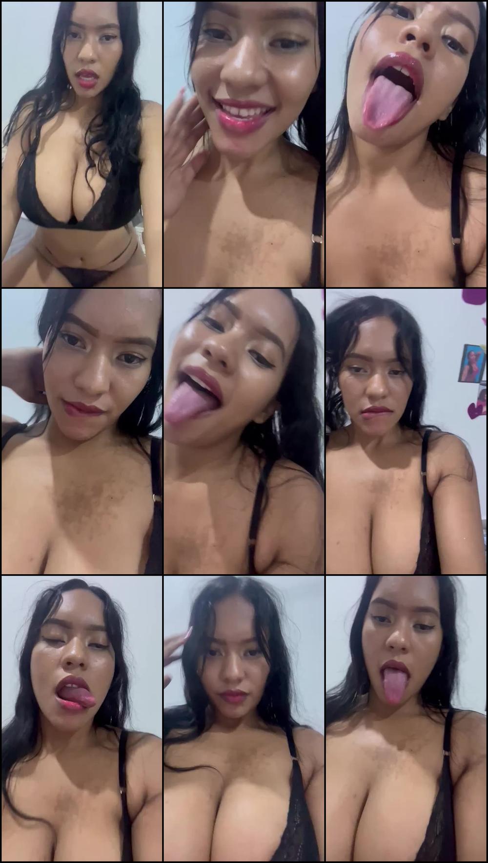 SELFIE JOI CUM IN MY MOUTH AND TONGUE