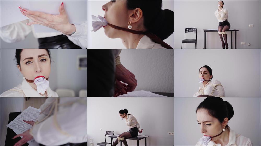 Secretary Bondage And Paper Gag