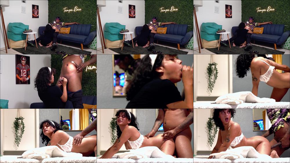 LATINA BADDIE SUCKS BBC WHILE HER MAN WATCHES US