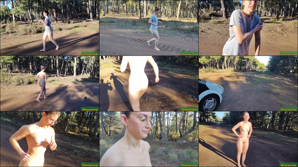 BIG ASS JOGGING FULL NAKED OUTDOOR WHITE BOOTY BAREFOOT