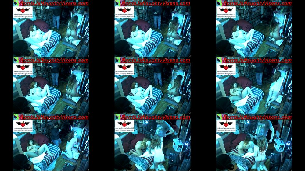 Spycam of 3way pornshoot in a theater