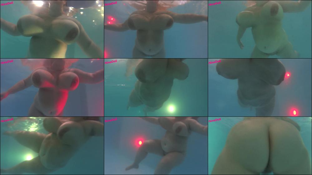 my BBW body underwater and swimming