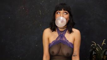 Valerie's First Bubblegum Bubble Blowing (Custom Fetish)