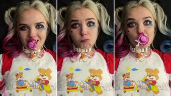 Harley Quinn is waiting for her daddy - Oct 31, 2022 (Lil cosplay slut)