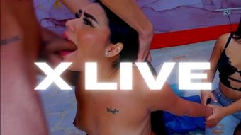 friends fuck her throat without mercy - destruction (Xlivestudio)