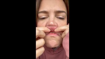 grossed out lip smelling - November 29, 2022 (maggierosexo)