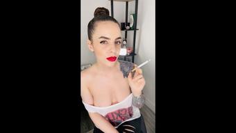 Smoking Cork 100s with Red Lipstick (Dani Lynn)