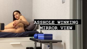 Asshole winking mirror view - November 10, 2023 (kristinaxxx)