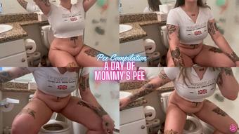 Pee Compilation - A day of Mommy's Pee (stargirlmilf)