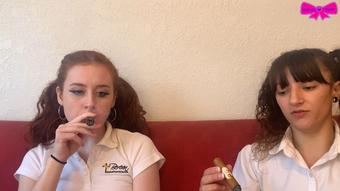 Schoolgirls Smoke Cigars (DakotaMarr)