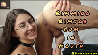 SUBMISSIVE SLUT RIMMING CUM IN MOUTH NERDY GIRL (Shanaxnow)