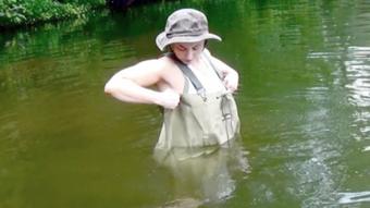 Galas Testing Chest Waders Underwater - Apr 15, 2019 (Galas Looner)