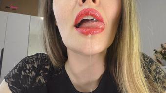 My long tongue dripping wet with spit (Honey Barefeet)