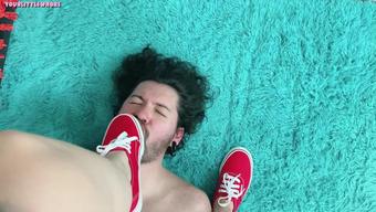 My Slave Licks My Red Vans Sneakers (Lily Ann X)