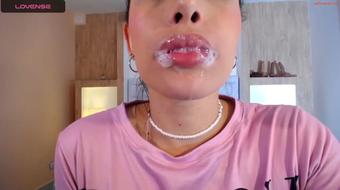Saliva-drenched dildo play fuels her deep throat expedition (Melted_Chocolate)