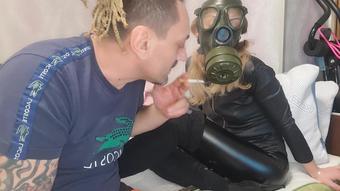 Kinkyporncpl Smoke Fetish Gas Mask Latex High Heels (KinkyPornCpl)