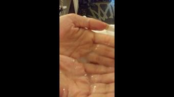 She wipes cum on the camera (TadPoleXXXStudio)