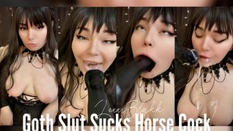 Goth Slut Sucks Horse Cock (Lexxiblakk)