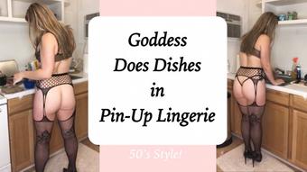 Goddess Does Dishes in Pinup Lingerie (AddictedtoKitty)