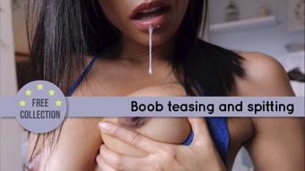 Boob teasing and spitting (Florabella)