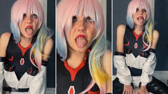 Cyberpunk - Lucy ecstatically makes the ahegao face - May 21, 2023 (Lil cosplay slut)