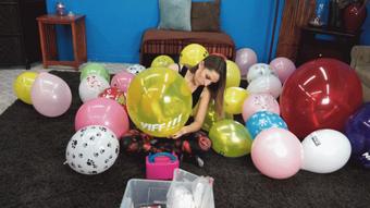 Madison Inflates Printed Balloons Live (Custom Fetish)