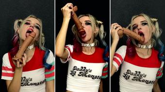 Harley Quinn Cosplay - Dildo Sucking - Nov 2, 2022 (Lil cosplay slut)