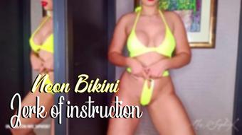 Neon bikini jerk off instructions (Mrs Sophie667)
