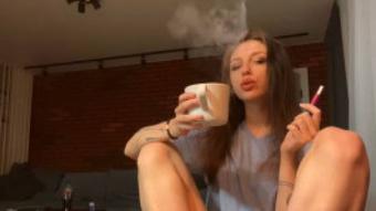 smoking,hot coffee and hot girl - Jan 25, 2022 (Michelle_Reid)