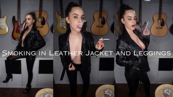 Smoking in Leather Jacket and Leggings (Dani Lynn)
