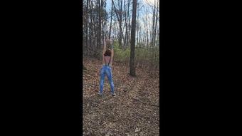 Tight Overall Jeans Pee in Forest (KittyUV)