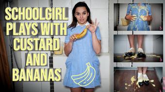 Schoolgirl Plays With Custard And Bananas (Summer Fox)