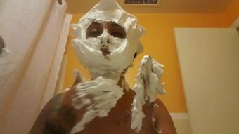 Shaving cream on the face (Drea_xoxo)