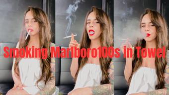Smoking Marlboro 100s in Towel (Dani Lynn)