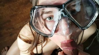 Scuba Mask Sloppy Deepthroat POV (Hazel Simone)