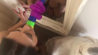 POV Rainbow Dildo Blowjob (SuzieLove212)
