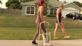 Nikki Helps Injured Stefania Walk (Ginary)