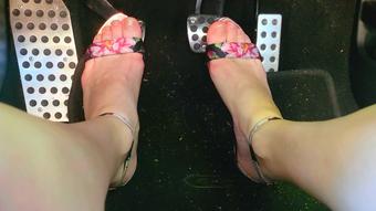 High Heel Sandals On Pedals (Goddess Vanessa)