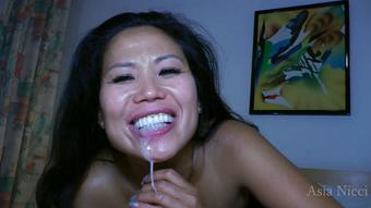 Masturbation and blowjob cum play (Asia Nicci)