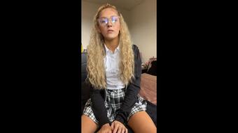 Bratty school girl Wanks your cock (RhiannonRyder1995)