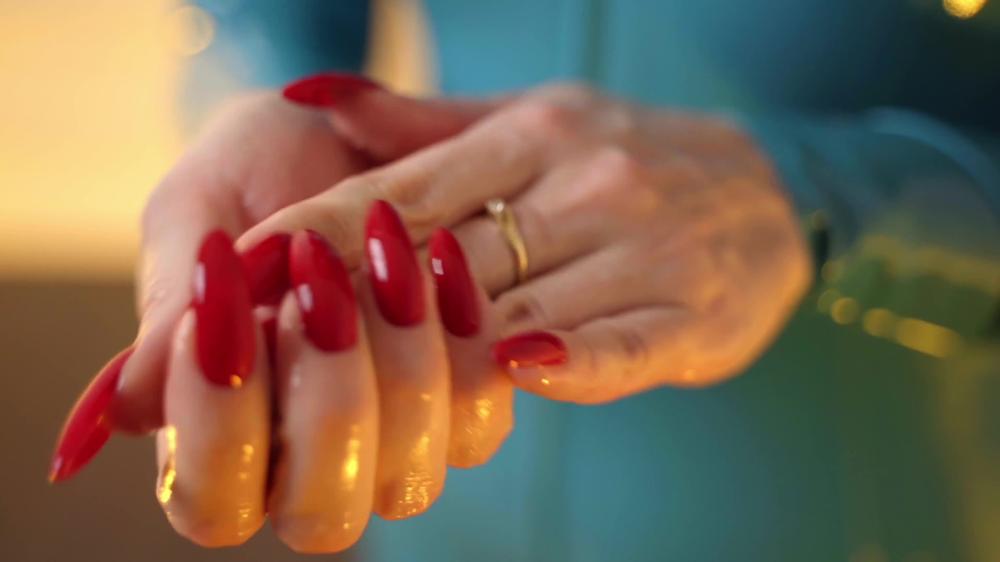 Long Red Nails Latex And Oil