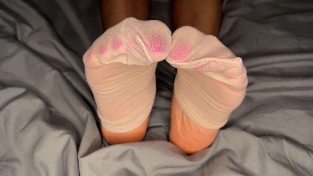 Tan Nylons Removal In Bed