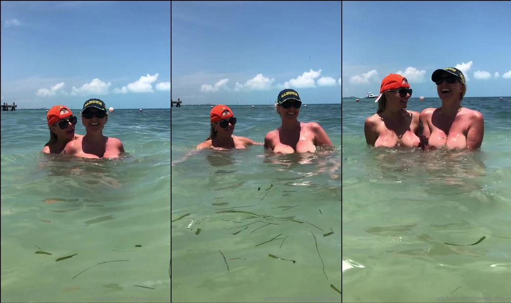 therealjuliaann 07 05 2019 31196504 EXCLUSIVE vid of me and @VickyVette naked outdoors in Mexico Like our titties Feet and