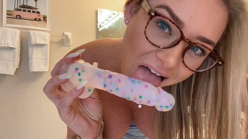 New Dildo in the Bathroom