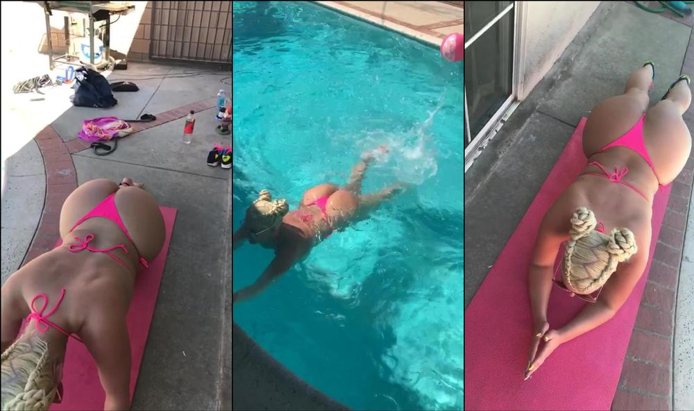 thejuliecash 01 09 2017 3305384 VIDEO nice workout by the pool Cash Mafia Style