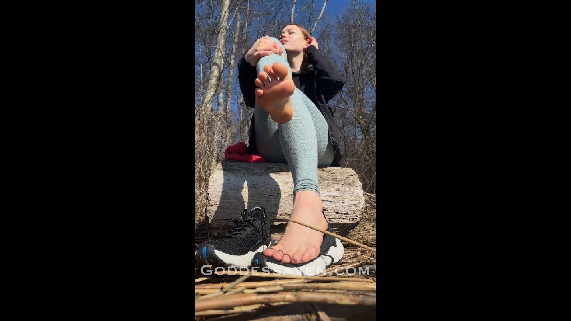 Resting my smelly feet in the park