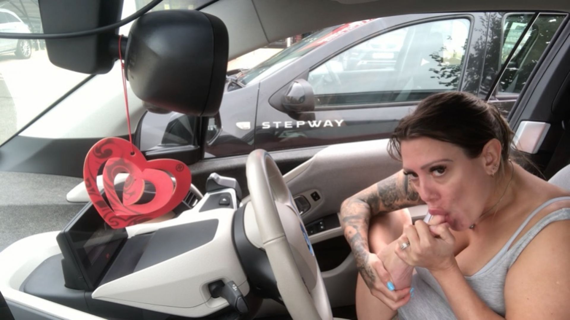Busy Carpark Pussy Play & Sucking Toes