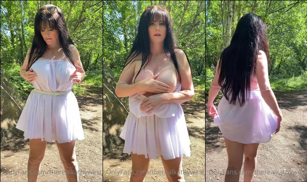 therealkathywest 10 08 2022 2555492826 Out and about today wearing this gorgeous white see thru micro dress, and I was very naugh