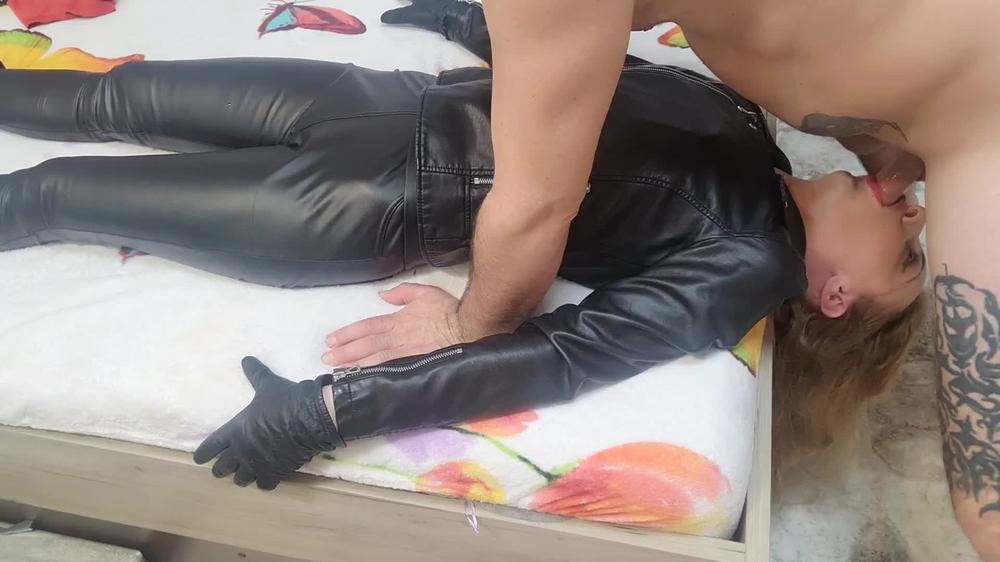 Kinkyporncpl Leather Fetish Face Fuck Cum In Mouth